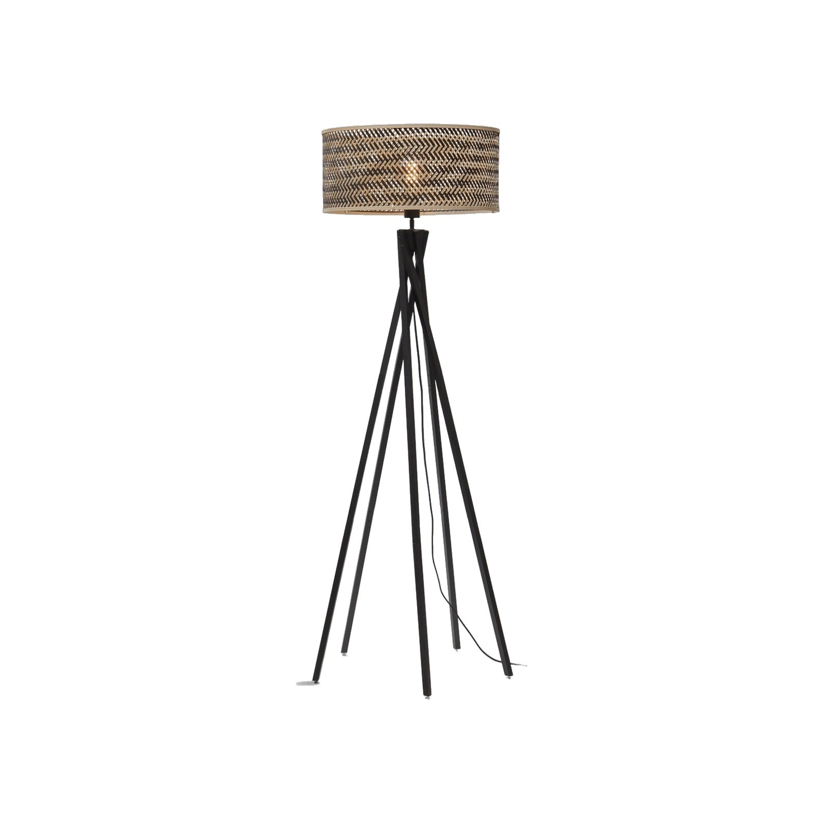 Lampadaire 5 pieds Java noir bicolore 50 cm E27