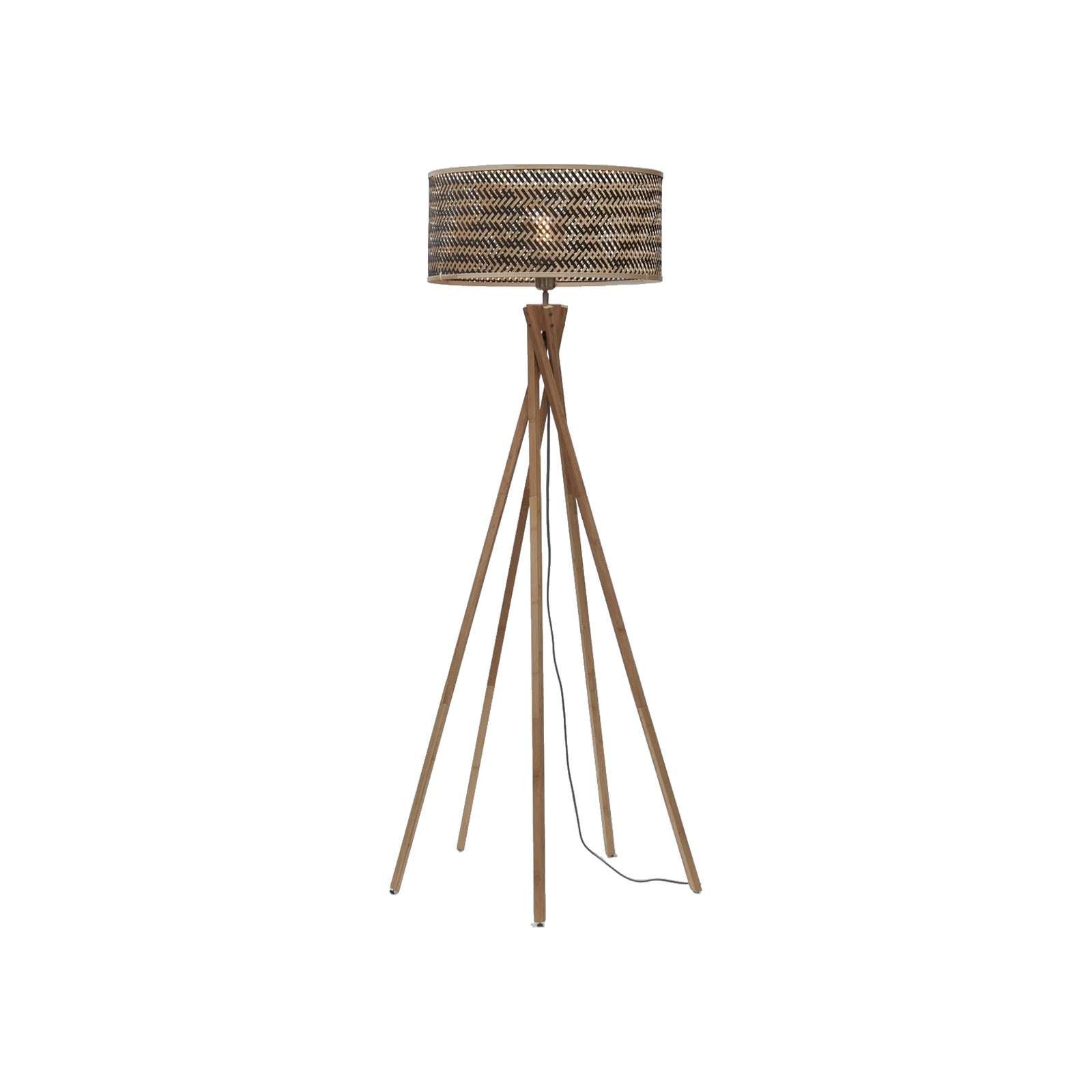 Lampadaire 5 pieds Java naturel bicolore 50 cm E27