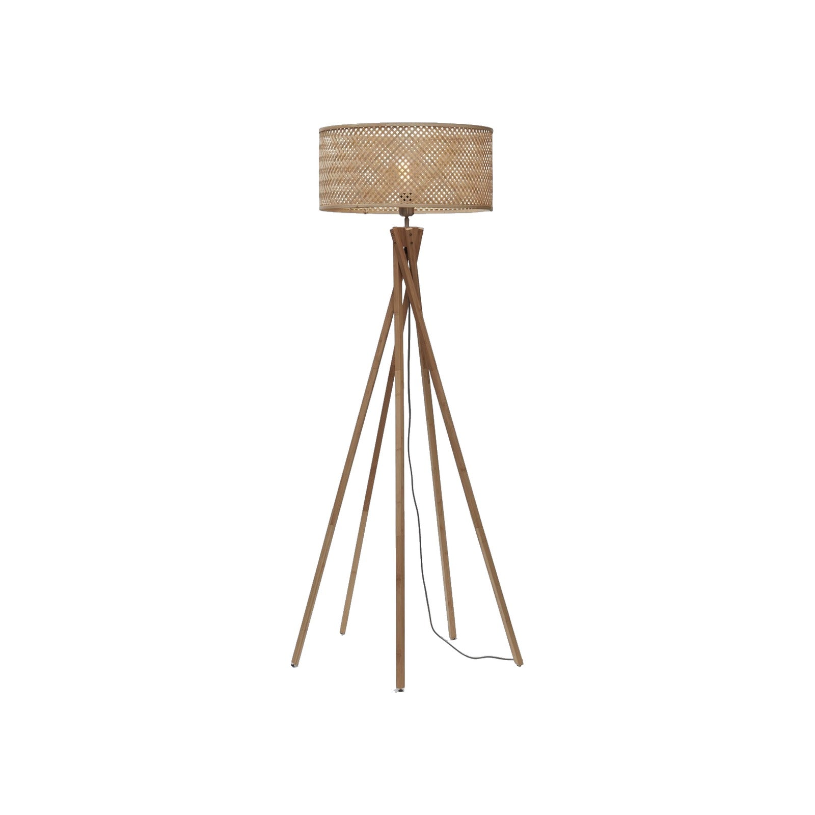 Lampadaire 5 pieds Java bambou naturel 50 cm E27