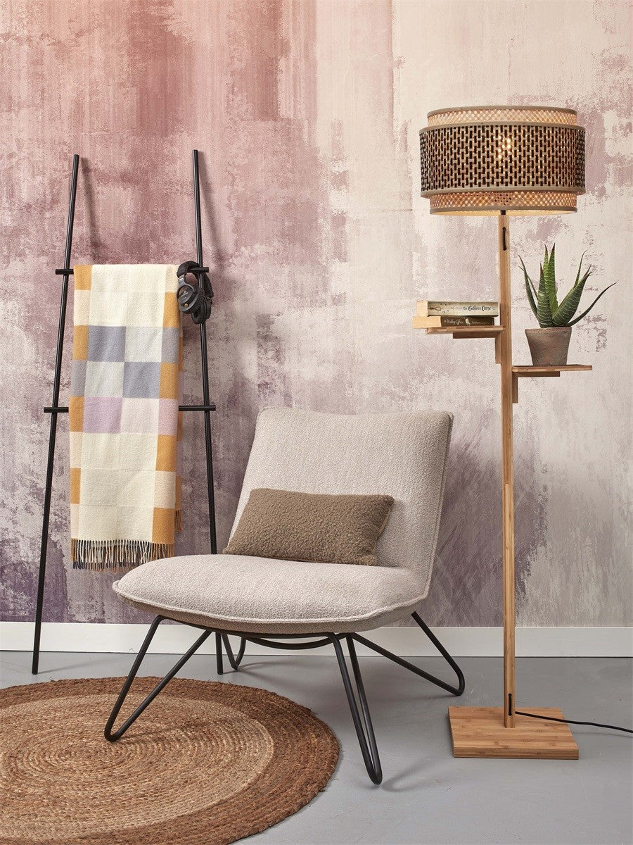 Lampadaire Bhutan a etageres bambou naturel 40 cm E27, vue 2