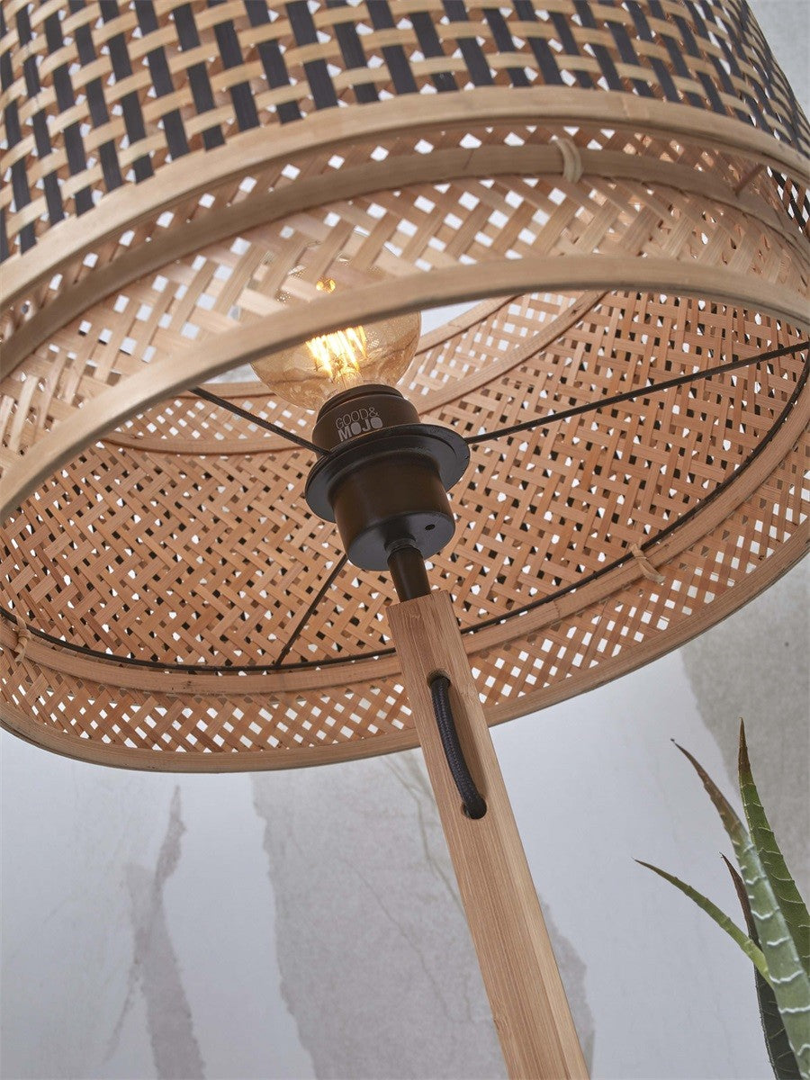 Lampadaire Bhutan a etageres bambou naturel 40 cm E27, vue 3