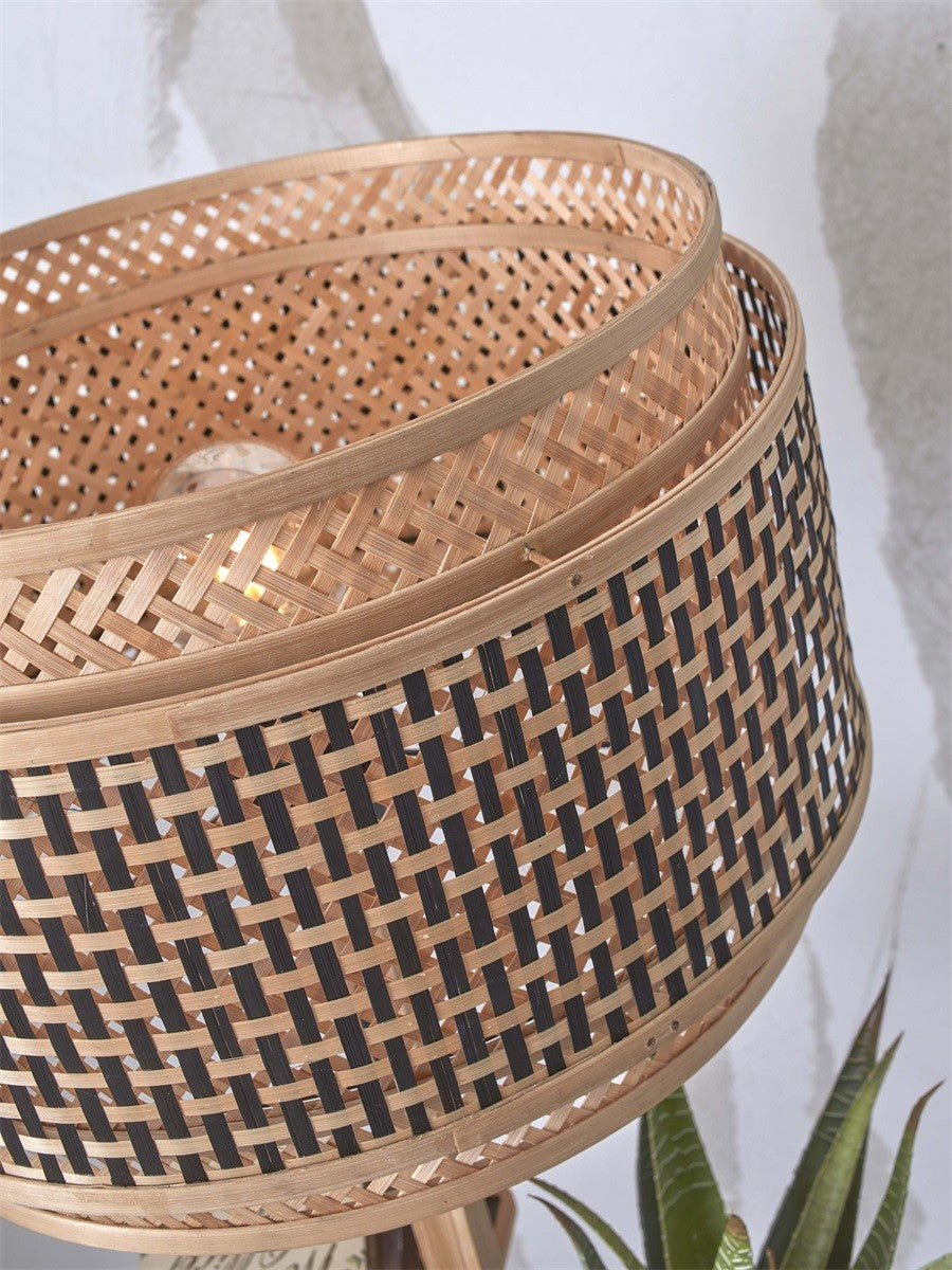 Lampadaire Bhutan a etageres bambou naturel 40 cm E27, vue 4