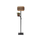 Lampadaire Bhutan a etageres bambou noir 40 cm E27