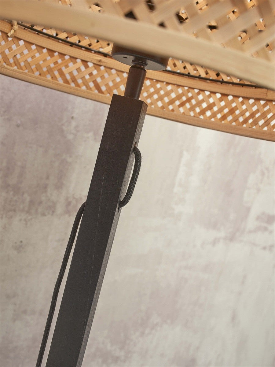 Lampadaire Bhutan a etageres bambou noir 40 cm E27, vue 6