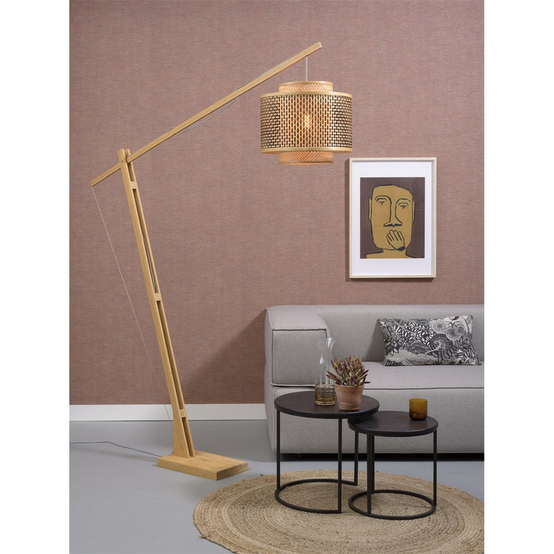 Dimensions Lámpara de pie Bhutan bambú natural base de madera 40 cm E27