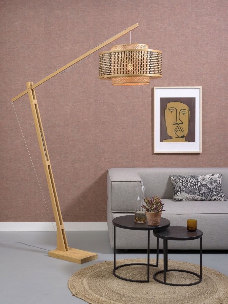 Lampadaire Bhutan bambou naturel pied bois 50 cm E27, vue 2