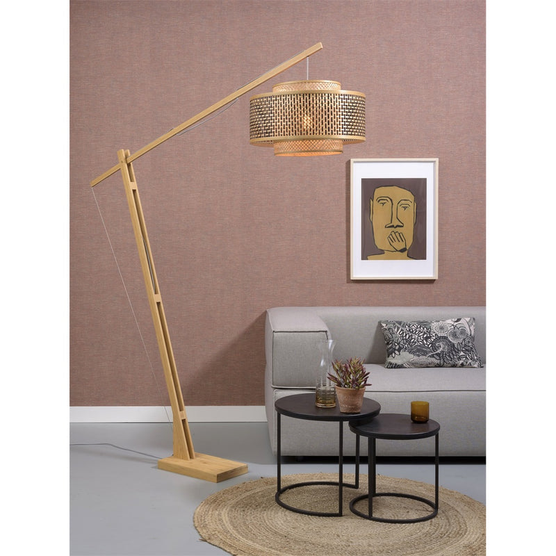 Dimensions Lámpara de pie Bhutan bambú natural base de madera 50 cm E27