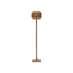Lampadaire Bhutan bambou naturel pied droit tambour 25 cm E27