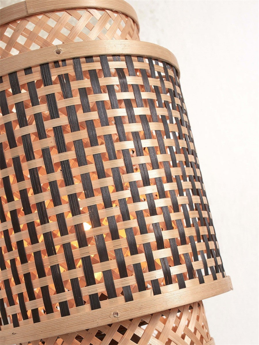 Lampadaire Bhutan bambou naturel pied droit tube 25 cm E27, vue 5