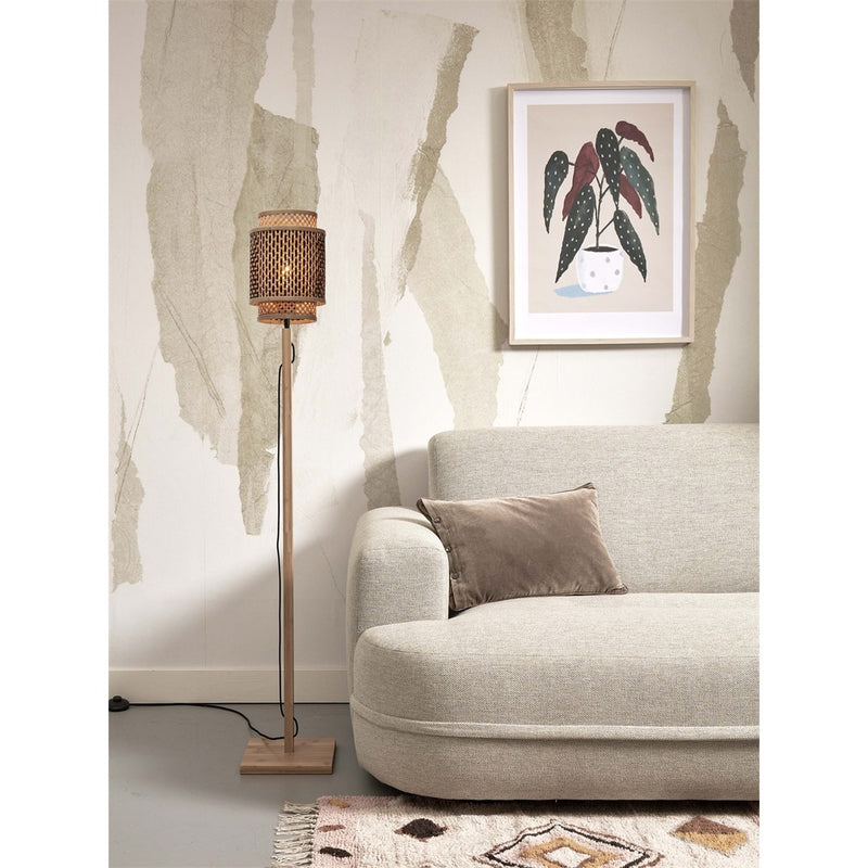 Dimensions Lámpara de pie Bhutan base recta bambú natural 25 cm E27