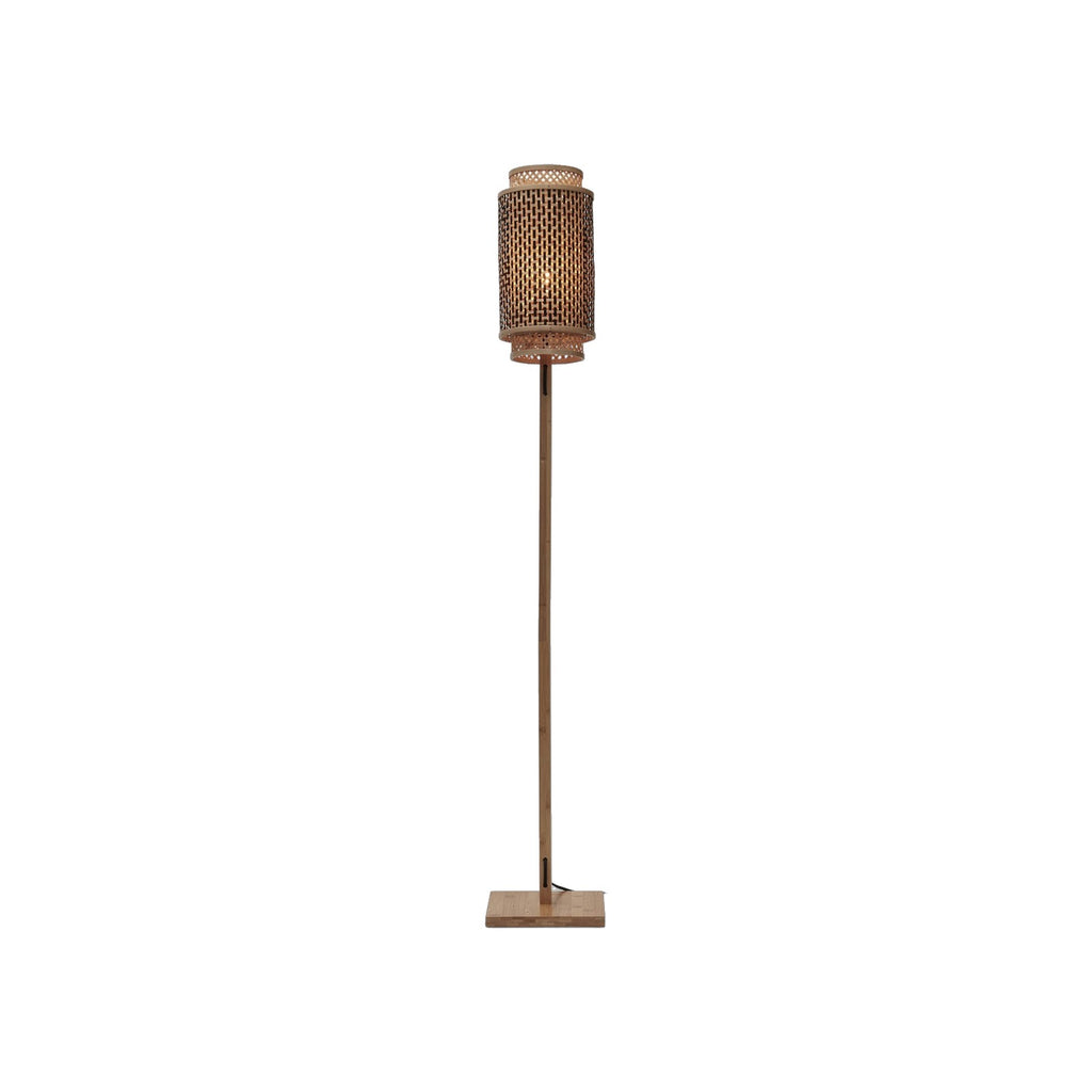 Lampadaire Bhutan bambou naturel pied droit tube 35 cm E27