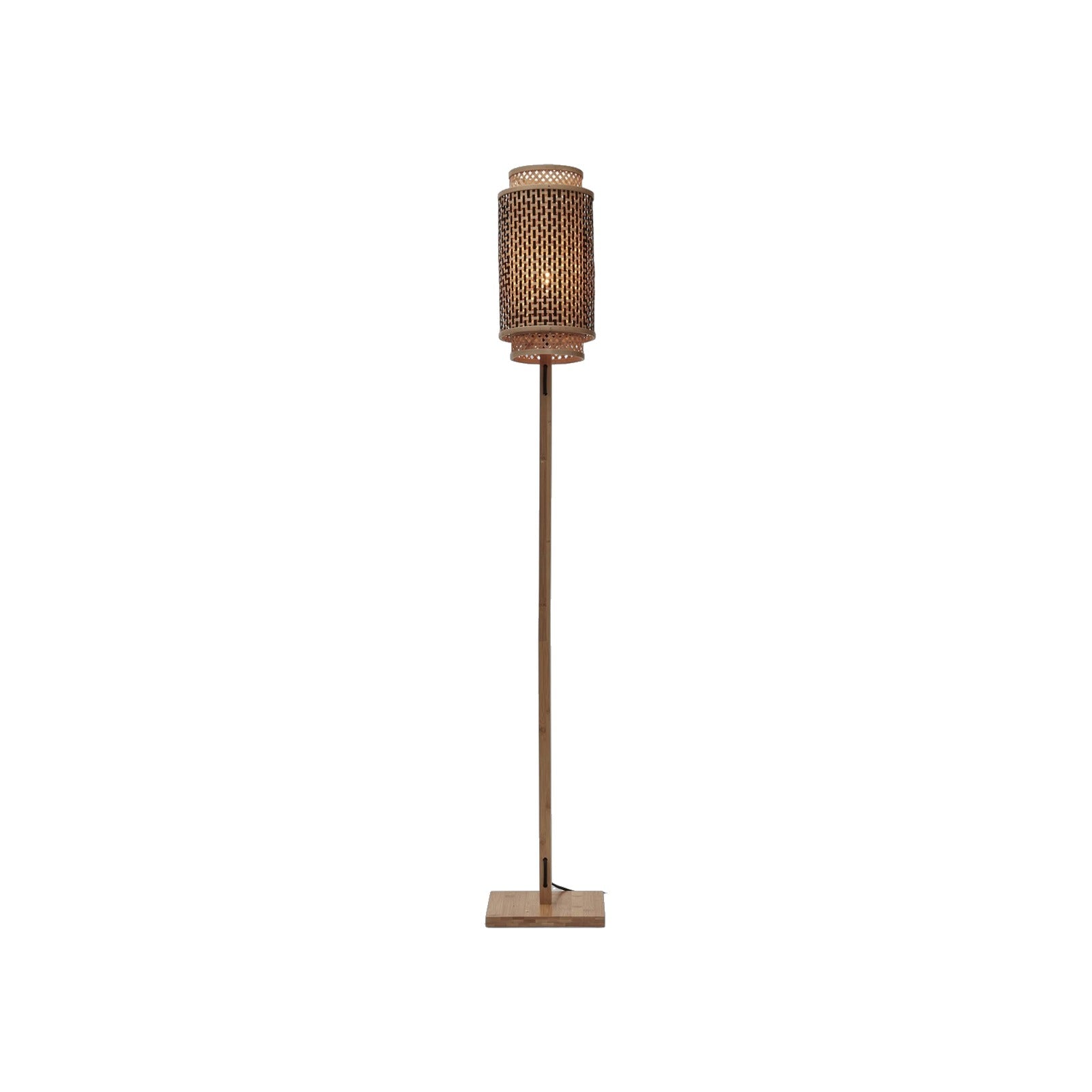 Lampadaire Bhutan bambou naturel pied droit tube 35 cm E27