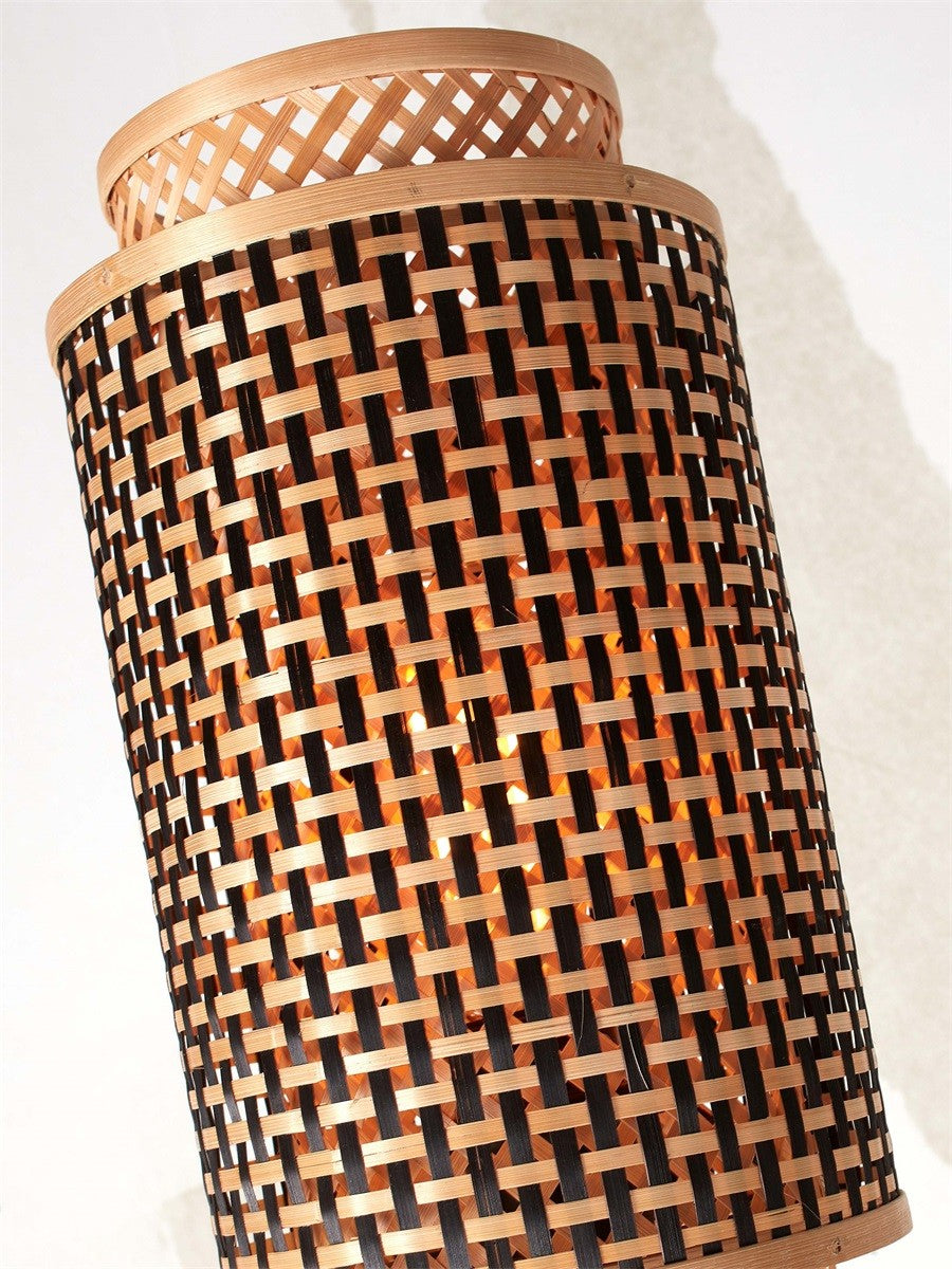 Lampadaire Bhutan bambou naturel pied droit tube 35 cm E27, vue 9
