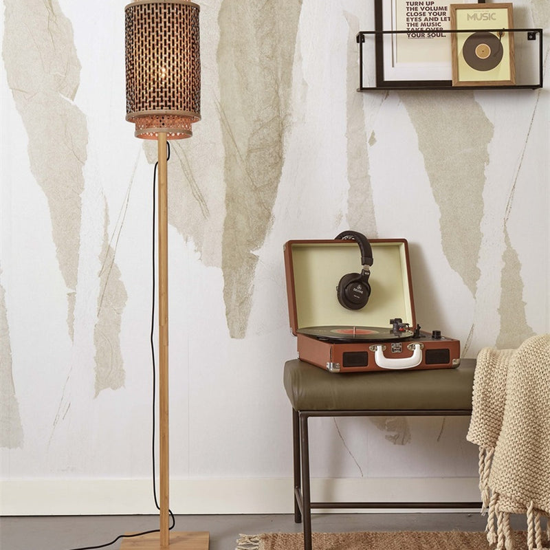 Dimensions Vloerlamp Bhutan bamboe natuurlijk rechte voet buis 35 cm E27