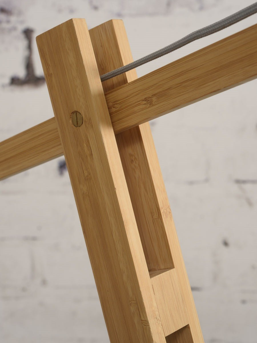 Lampadaire Bromo bambou naturel pied bois 60 cm E27, vue 9