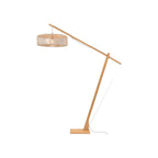 Lampadaire Bromo bambou naturel pied bois 60 cm E27
