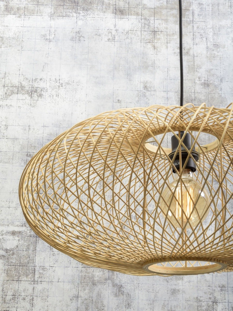 Lampadaire Cango pied bois abat-jour naturel 60 cm E27, vue 4