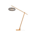 Lampadaire Cango pied bois abat-jour noir 60 cm E27
