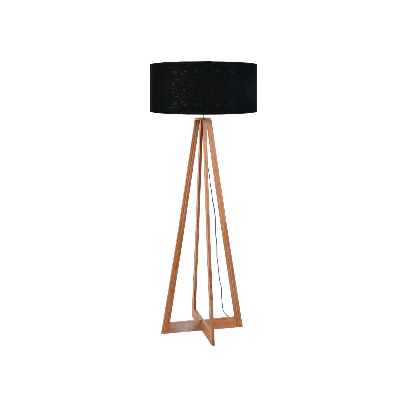 Lampadaire Everest bambou noir 158 cm E27