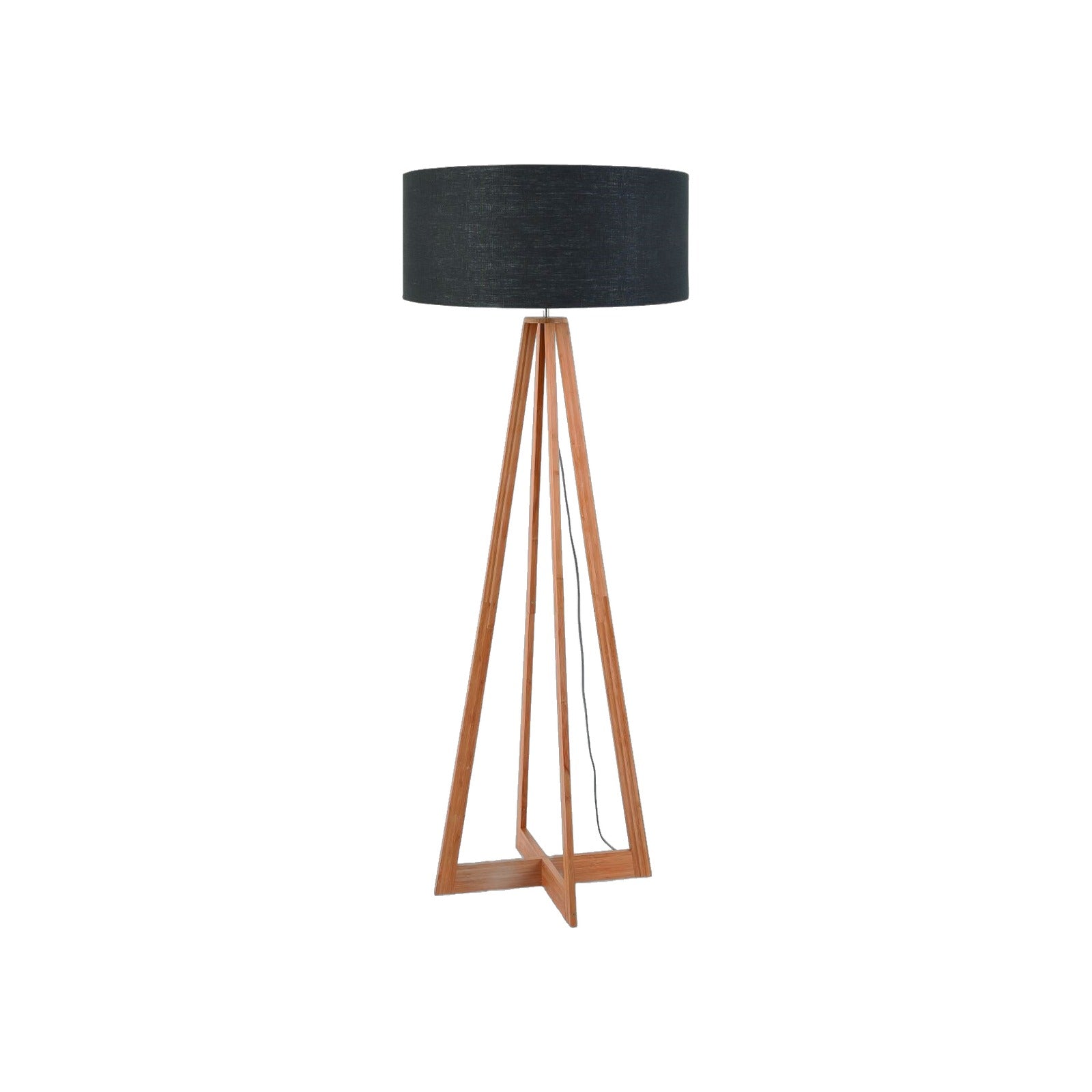 Lampadaire Everest bambou gris foncé 158 cm E27