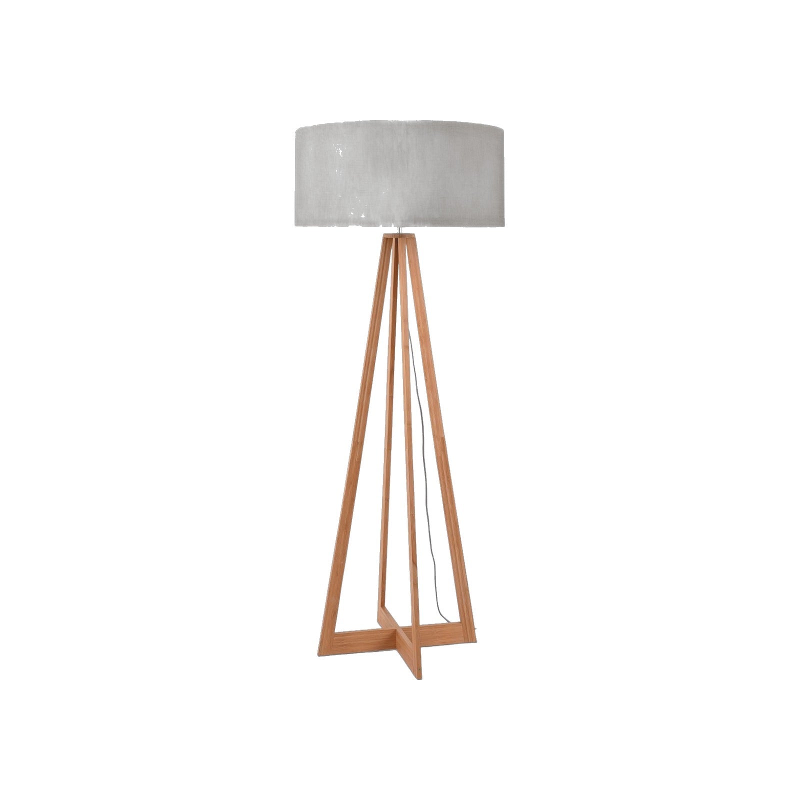 Lampadaire Everest bambou lin foncé 158 cm E27