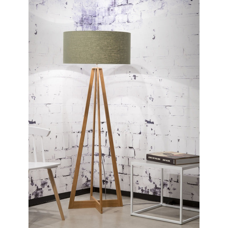 Dimensions Everest forest green bamboo floor lamp 158 cm E27
