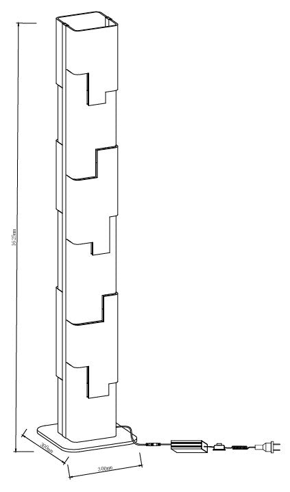 Dimensions Lampadaire Everest brun clair