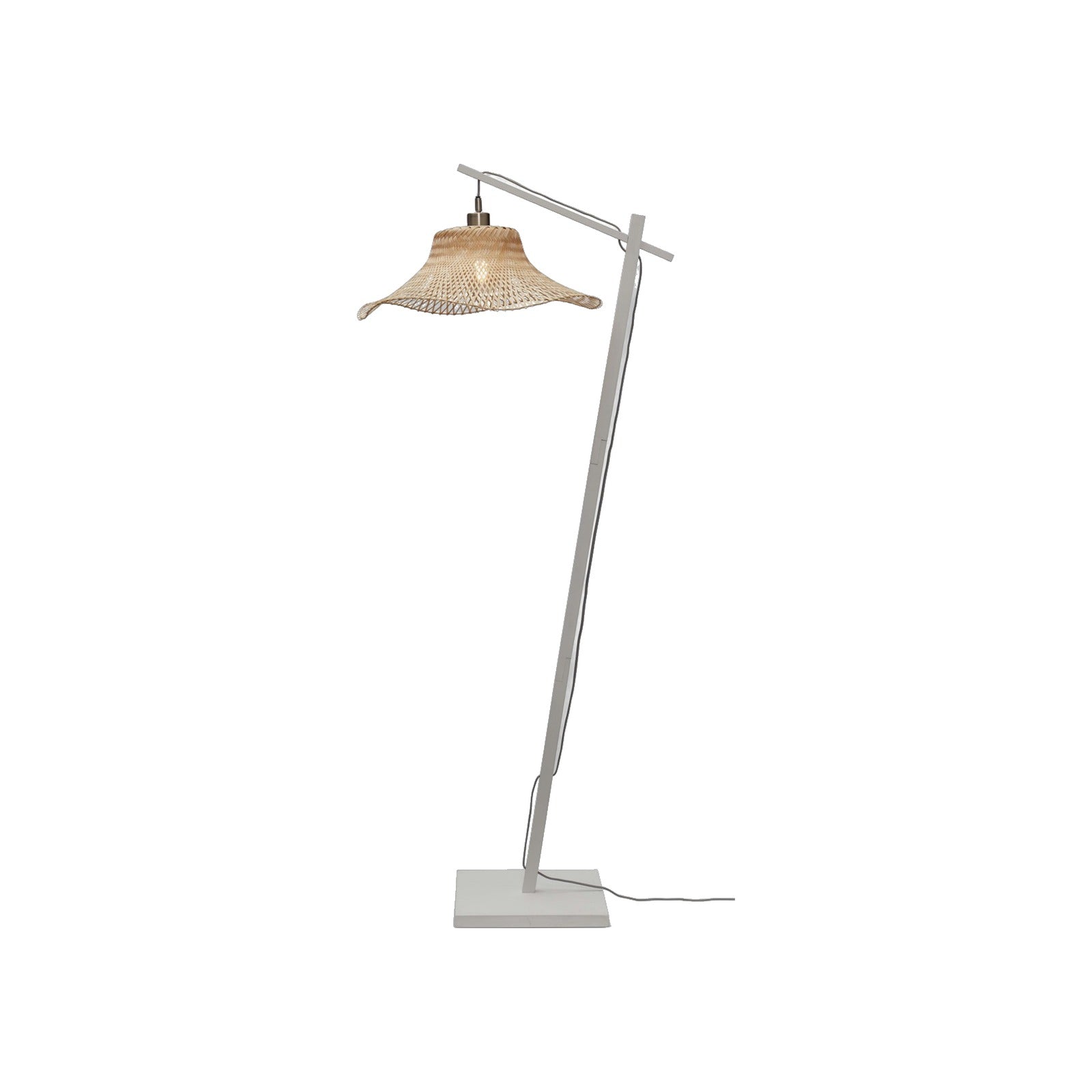 Lampadaire Ibiza bambou blanc 150 cm E27