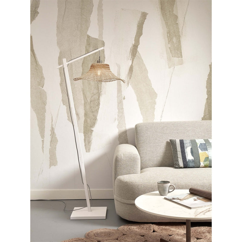 Dimensions Lámpara de pie Ibiza bambú blanco 150 cm E27