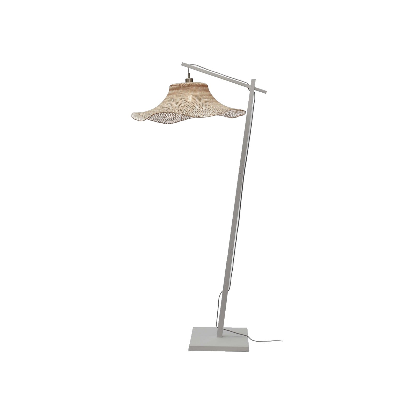 Lampadaire Ibiza bambou blanc 176 cm E27