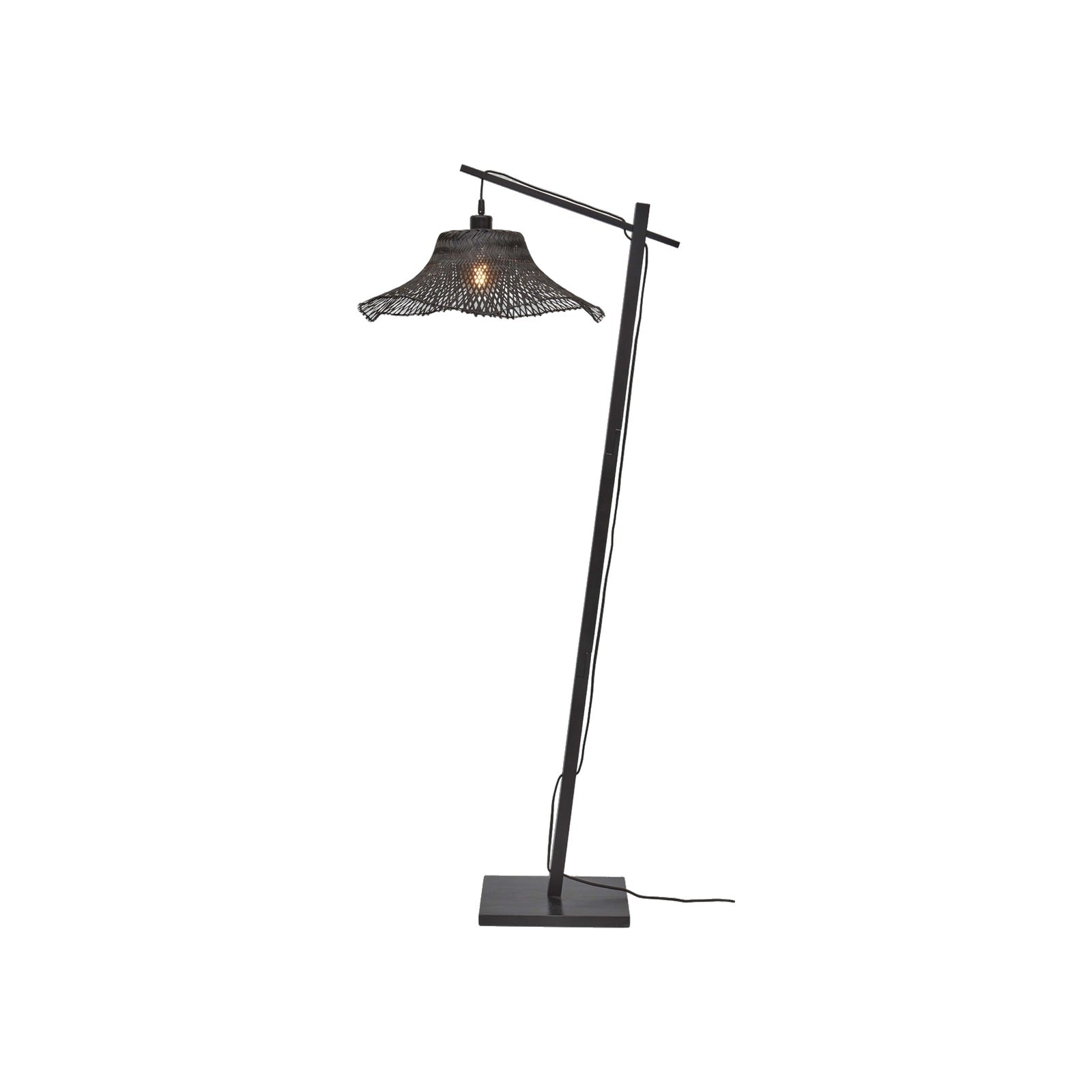 Lampadaire Ibiza bambou noir 150 cm E27