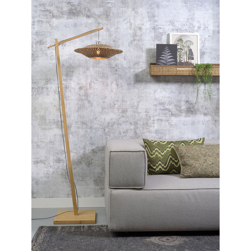 Dimensions Lámpara de pie de lectura Bali de bambú natural 44 cm E27