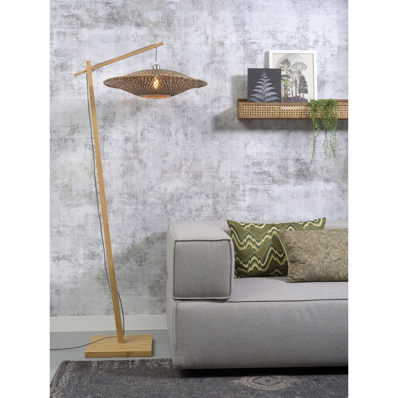 Dimensions Lámpara de pie de lectura Bali de bambú natural 60 cm E27