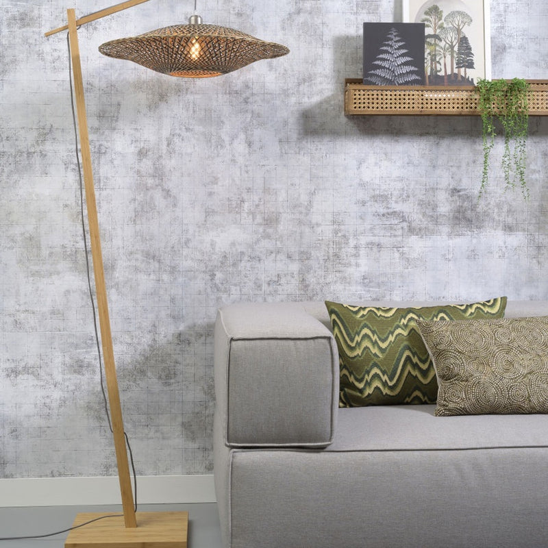 Dimensions Leesvloerlamp Bali bamboe naturel 60 cm E27