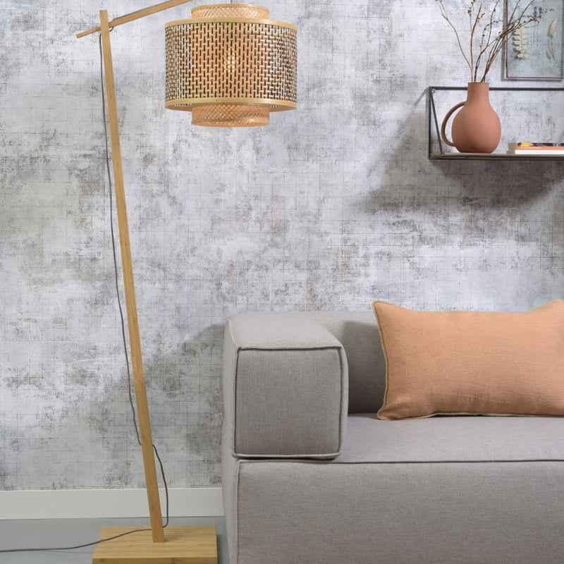Dimensions Lampadaire liseuse Bhutan bambou naturel 40 cm E27