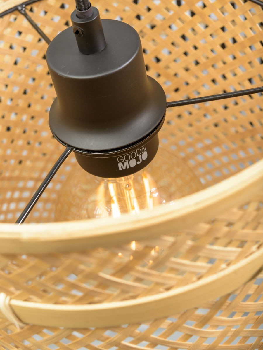 Lampadaire liseuse Bhutan bambou naturel 50 cm E27, vue 6