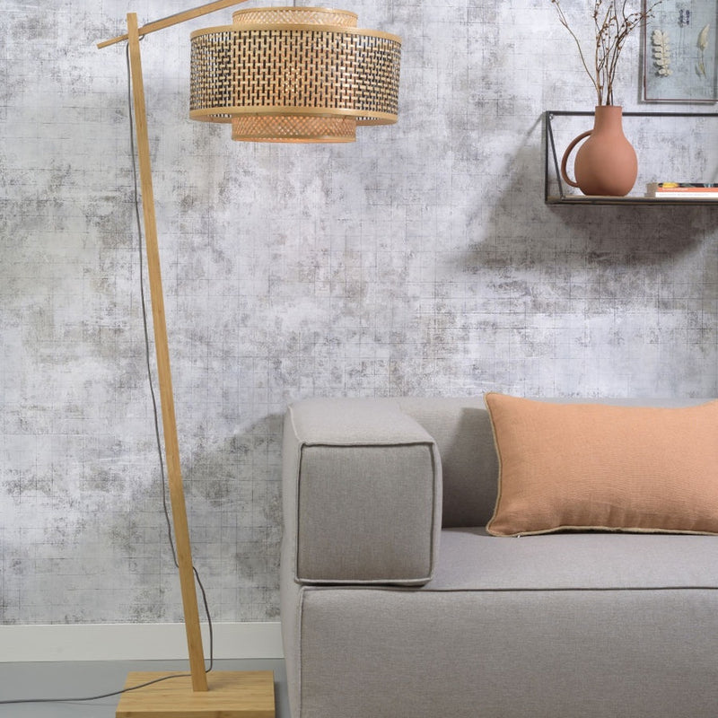 Dimensions Lampadaire liseuse Bhutan bambou naturel 50 cm E27