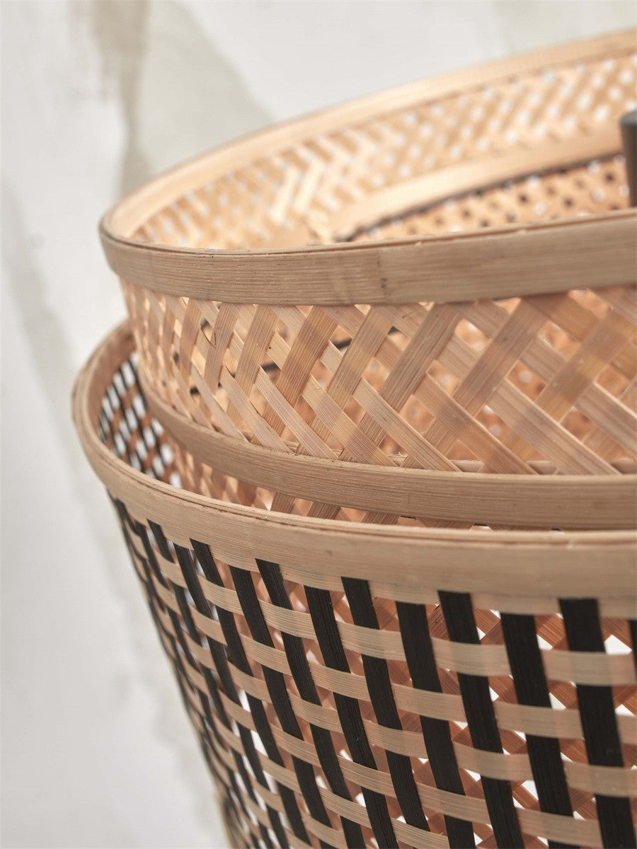 Lampadaire liseuse Bhutan bambou naturel tambour 25 cm E27, vue 4