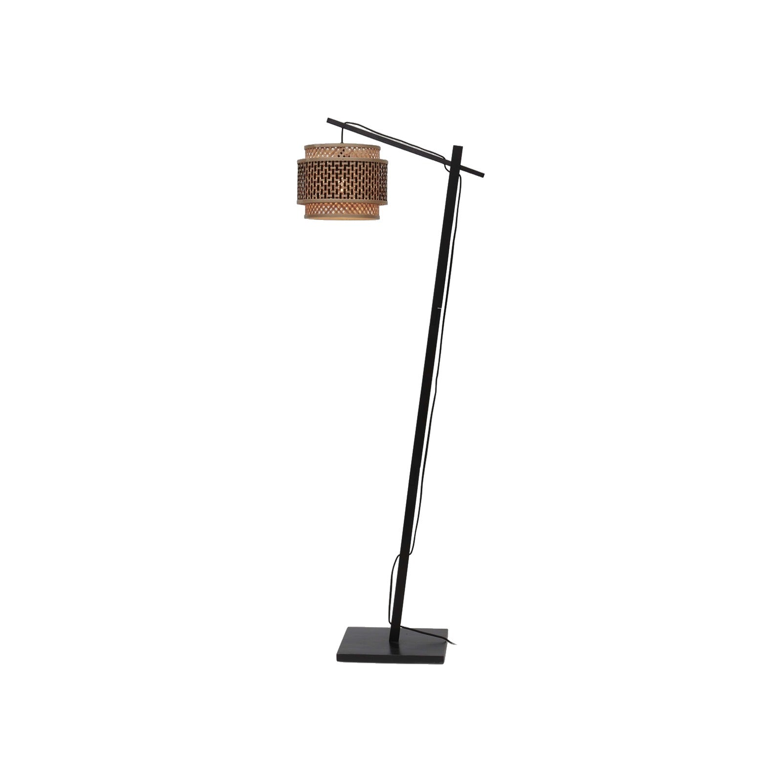 Lampadaire liseuse Bhutan bambou noir 25 cm E27