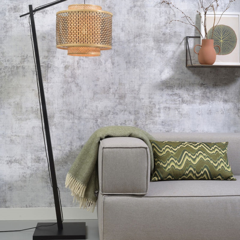 Dimensions Lampadaire liseuse Bhutan bambou noir 40 cm E27