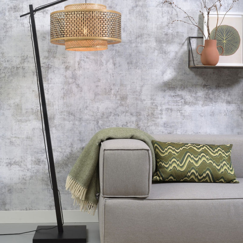Dimensions Lampadaire liseuse Bhutan bambou noir 50 cm E27
