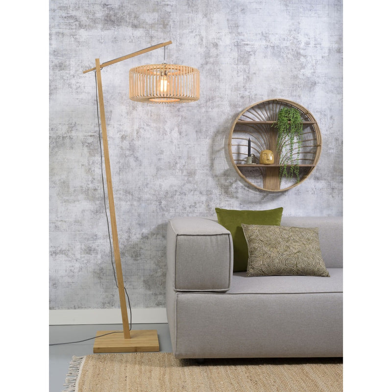 Dimensions Stehleuchte Leselampe Bromo Bambus natur 40 cm E27