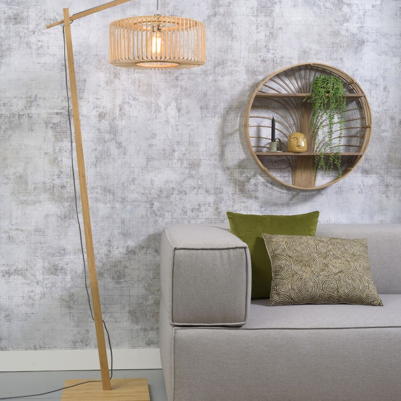 Dimensions Leesvloerlamp Bromo bamboe naturel 40 cm E27