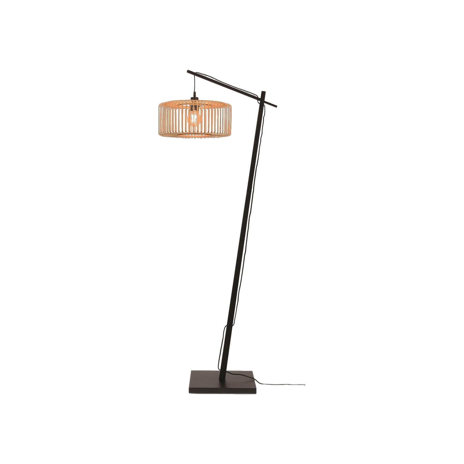 Lampadaire liseuse Bromo bambou noir 40 cm E27