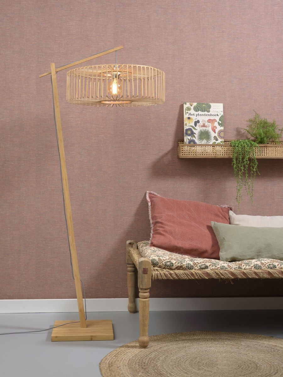 Lampadaire liseuse Bromo bambou naturel 60 cm E27, vue 2
