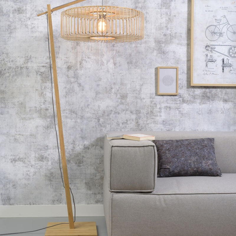 Dimensions Leesvloerlamp Bromo bamboe naturel 60 cm E27