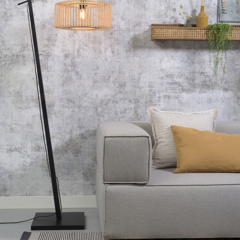Dimensions Lampadaire liseuse Bromo bambou noir 40 cm E27