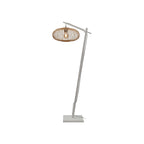 Lampadaire liseuse Cango bras blanc abat-jour naturel 40 cm E27