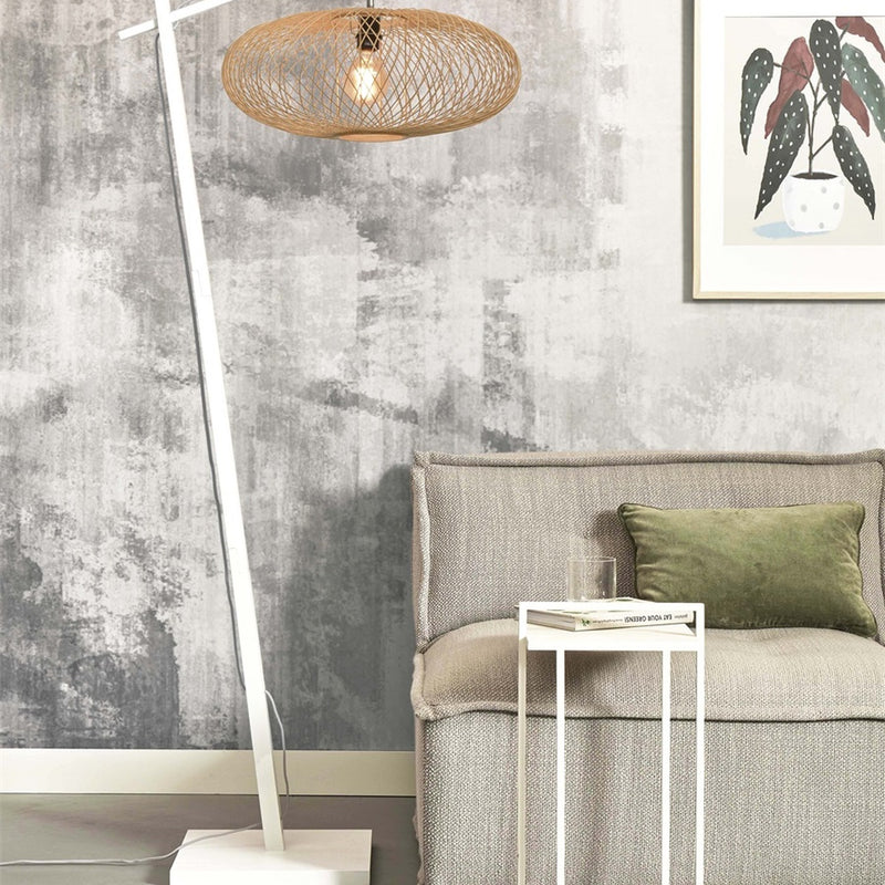 Dimensions Lampadaire liseuse Cango bras blanc abat-jour naturel 60 cm E27