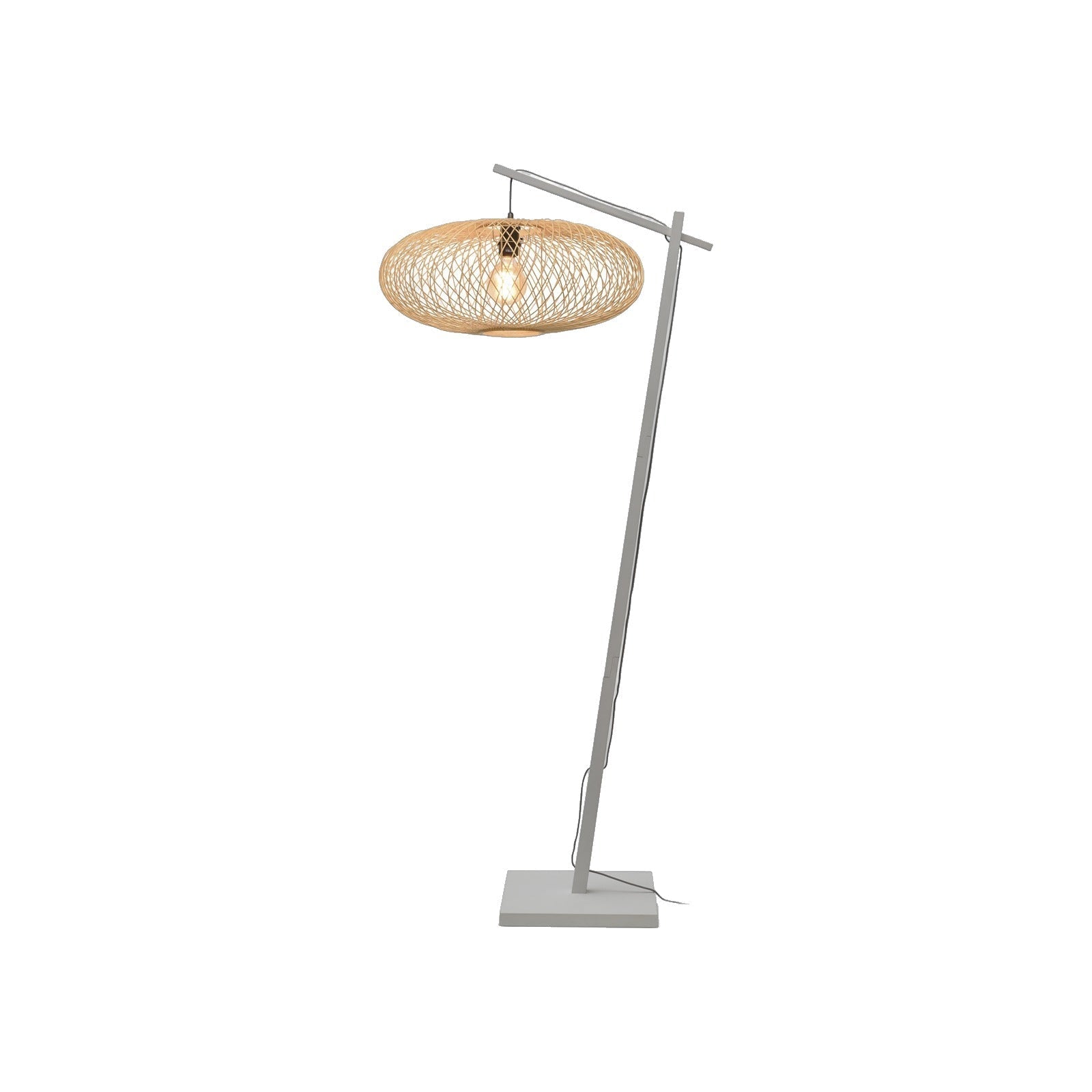 Lampadaire liseuse Cango bras blanc 60 cm E27
